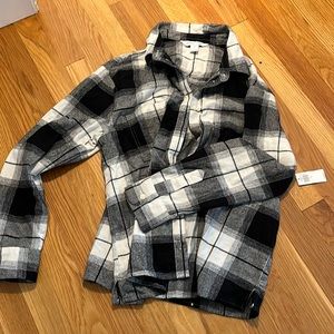 NEW Plaid black and white button down (new with tag)